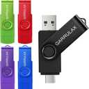 USB Flash Drive, 32GB 2 in 1 OTG Type C USB 2.0 Rotatable Memory Stick Date Storage Pendrive Thumb for Android Smartphones, MacBook, Tablets, PC (5 Pack)