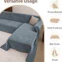 Sectional Couch Covers, 2 Pieces Washable L Shaped Couch Covers Sofa Blanket for Dogs Pet Friendly Sectional Sofa Slipcovers Furniture Covers,71"x 118"+ 71"x 118", (XX-Large, Dusty Blue)