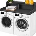 Royxen Laundry Countertop with Storage Universal Fit, Washer and Dryer Countertop with Shelf, Laundry Room Storage, 2-Tier Shelf (Black)