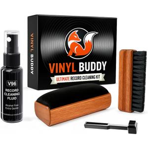 Ultimate 5-Piece Vinyl Record Cleaning Kit | with Real Hardwood Brushes  Includes: Record Cleaner, Pro Velvet Brush, Microfiber Brush & Stylus Cleaner  Clean, Protect & Restore Your LPs