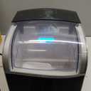 EUHOMY Smart Nugget Ice Maker Countertop, Pebble Ice Maker Machine with APP Control, 40lbs/24H, Ready in 7 Mins, Self-Cleaning, Portable Sonic Ice Makers with Hanging Ice Scoop for Home/Kitchen/Office (Black)