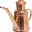 ikasus Olive Oil Dispenser Bottle, Retro Classic European Handmade Copper Oil Pot, Drip Free/Everyday-use Oil Vinegar Cruet, for Kitchen Restaurant Pizza Shop and Bakery, Gold, 450ML