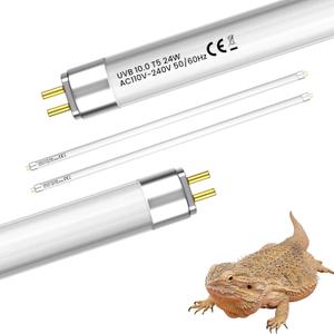 GlowUp 22 Inch T5 HO 10.0 24W Bearded Dragon UVB Light Bulb, UVA UVB Reptiles Light Bar Tube Lamp, UVB Reptile Light Bulb for Leopard Gecko Tortoise Chameleon Tropical Desert Reptile Terrarium -2Pack