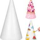 Holibanna Foam Cone Polystyrene Cone Shapes White Christmas Tree Crafts Table Centerpiece Props 1pc 13.6 X 7.7 Inch