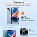 UNBREAKcable 2-Pack Screen Protector for iPhone 16e/14/13/13 Pro, Military-Grade Shatterproof Tempered Glass [9H+ Hardness] [Easy Installation Frame] [99.99% HD Clear] for Apple iPhone 13 Pro/13/14/16