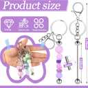 22 Pack Beadable Keychain Bars DIY Blank Beadable Keychains Creative Customized Keychains Bar Keychain Making Kit for Women Man Jewelry Making Gift (Silver)