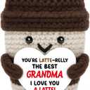 Agantree art Grandma Gifts from Granddaughter Grandson Birthday Gifts Great Grandma I Love You A Latte Coffee Mug Handmade Crochet Christmas Positive Ideas Cute Stuff Small Desk Home Decoration