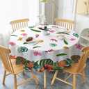 Round 70inch Tablecloth Hawaiia Leav TableCloth,Colorful Tablecloth Polyester Waterproof Stain Wrinkle Free,Circle tablecloth Indoor and Outdoor Table Cover For Home Kitchen Dining Party Patio Decor