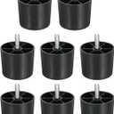 uxcell 8 Pcs 2 Inch Furniture Legs, Plastic Sofa Couch Legs Tapered Replacement Tapered Feet for Chair Sofa Dresser Cabinets Bed, Black