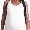 Motherhood Maternity Women's Side Ruched Scoop Neck Pregnancy Tank Top (White, XS)