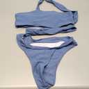 Lilosy Sexy Cutout Tube High Waist Bandeau Bathing One Piecce Swimsuit, Haze Blue, M