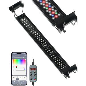 Pawfly Aquarium Light for Plants, 25 W Bluetooth Fish Tank Light, Full Spectrum Aquarium Lights for 24"-30" Fish Tanks, Extendable 24/7 LED Lights with Timer Modes & Adjustable Brightness