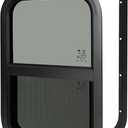 NOVINO RV Windows for Cargo Trailer, 15" W x 22" H RV Camper Cargo Trailer Windows Replacement, Vertical Sliding,Fit 15/16" or 1-3/8" Thick Wall,Allow Error 1/16,DOT Approved