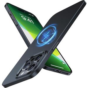 TORRAS Magnetic SlimFit for iPhone 15 Pro Max Phone Case, UltraThin 15 ProMax Case Compatible with MagSafe, Matte Hard PC Cover Protective AntiFingerprint AntiScratch 2023, Black