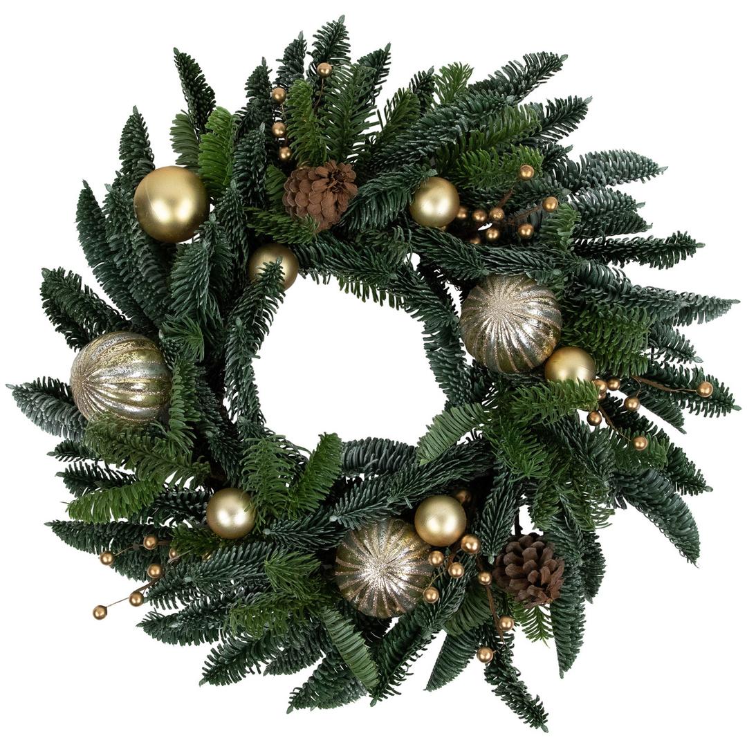 Lighted Christmas Wreath, with green ribbon 
Winter Wreath