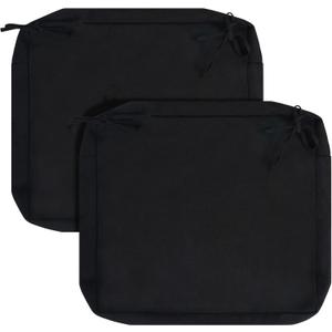 Outdoor Chair Cushion Covers 2 Pack, No Insert! Patio Cushion Covers Replacement 22" x 18.5" x 3", Black(Covers ONLY)