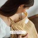Nursing Cover for Baby Breastfeeding & Pumping | Multi Use Car Seat Stroller Cover | Breathable Soft Muslin Cotton | Breast Feeding Apron & Shawl by TISU (Mustard Gingham)