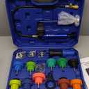 Orion Motor Tech Coolant Pressure Tester Kit, 19pc Radiator Pressure Tester Kit with 15 Radiator Adapters & Wrench, Cooling System Pressure Tester Kit with Vacuum Pump & Probe Thermometer (Blue)