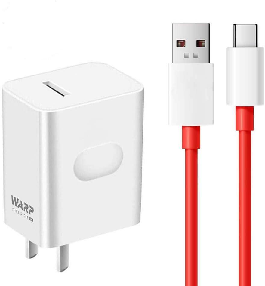Warp Charger,30W Quick Rapid Charge Power AC Wall Adapter with USB-C Fast Charging Data Cable 3.3FT [5V 6A] Compatible with OnePlus Open/11/10/9/Nord/Ace/Realme/8Pro/ 7T/ 6/ 5T/ 5/ 3T/ 3 (White)