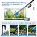 6-in-1 Electric Aquarium Gravel Cleaner, 530GPH Fish Tank Vacuum Cleaner with Water Changer, Sand Washer, Debris Remover & Circulation Pump, Quiet 32W Pump (Blue)