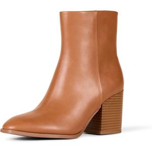 Amazon Essentials Women's Clean Heel Ankle Boots (7, Tan)
