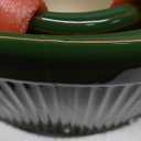 KERUITA Ceramic Plant Pots Set of 3 – Square Indoor Planters with Drainage Hole, Mesh Pad & Stopper – Decorative 5/7/9 Inch Flower Pots for Home Office-Green