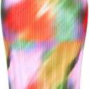 Cowl Neck Dress Sexy Strap Shoulder Pleated Maxi Dresses Summer Wedding Guest Dresses for Women (Large, Rainbow)
