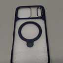 CASEKOO Deep Blue Glossy for iPhone 17 Pro Max Case with 360 Spin Magnetic Stand [Fit for MagSafe][17FT Military Protection] Slim Polished Frame Titanium Alloy Sturdy Stand 6.9", Deep Blue