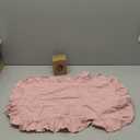 Kevin Textile 12x20 Inch Lumbar Pillow Cover 1 Pack 100% Cotton Lace Ruffles Scalloped Decorative Rectangle Cushion Case Soft Pillow for Bedding Couch Sofa, Pink