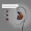 in Ear Monitor Headphones, HiFi Stereo IEM Earphones, Dynamic Dual Driver Wired Earbuds with Detachable Cable, Noise Canceling Headset for Singers Musicians Drummers Audiophile (Wood Grain)