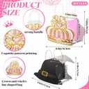 Kolldenn 24 Pcs Princess & Witch Party Favor Bags for Kids, Crown and Hat Goodie Treat Bags with Handles, Pink Green Birthday Party Gift Bag for Candy Toys