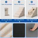 Airpanda 5 Step Dog Stairs for High Bed Pet Steps for Small Dogs, Non-Slip Dog Ramp with Washable Cover, Pet Ladder for High Beds,Beige