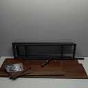 Desk Shelf Storage, 38 inch, 4-Tier Wood Bookshelf Organizer, Computer Desk Hutch - Dark Brown