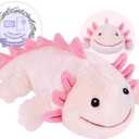 Heatable & Coolable Pink Axolotl Plush, Microwavable Heating Pad Stuffed Animal with Lavender & Flaxseed, Soothing Plush Axolotl Toy for Relaxation, Axolotls Gifts
