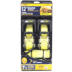 CargoLoc 84009 Xlgrip Heavy Duty Tie Down, 2-Pack (2pk, 12', 3)