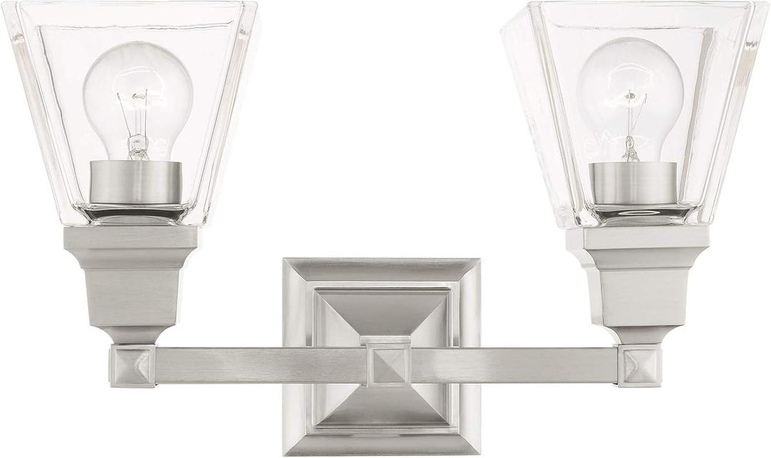 Livex Lighting 17172-91 2 Light Brushed Nickel Bath Vanity