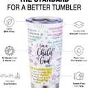 Christian Gifts for Women - Jesus Mug Tumbler for Mom Teen Girls Friend, Religious Gift for Mothers Day Birthday Baptism Christmas, Insulated Coffee Cup with Bible Verse - I Am a Child of God, 20oz