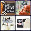 3 x Halloween Ghost Stickers, Laser Cute Boo Ghost Stickers, Suitable for Envelope Journal DecorParty Supplies Halloween Decorations (Style 2)