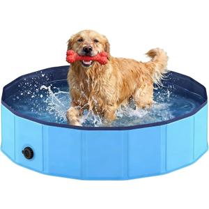 Foldable Dog Pool, Collapsible Dog Swimming Pool Hard Plastic Portable Pets Bath Tub for Dogs and Cats, Pet Wading Pool for Indoor Outdoor Backyard 3XL - 72" x 12"