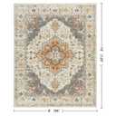 LAISE 8x10 for Living Room Washable Area Rug,Foldable Non-Slip Carpet