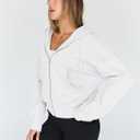 Trendy Queen Womens Zip Up Hoodies Cropped Jackets Fall Outfits 2026 (White, L)