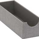 Household Essentials Grey 725-1 Deep Drawer Organizer Box for Storage | 12 in x 4 in x 3.13, Silver