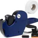 Perco Pro 2 Line Price Gun, 8 Digit 2 Line Price Label Gun Preloaded with Roll of 750 White Labels & Inker