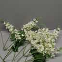 8 pcs White Delphinium Artificial Flowers, 34.25''Artificial Snapdragon Flowers Tall Fake Flowers Silk Flowers Faux Delphinium Bulk for Tall Vase Home Wedding Garden Table Decor (White)