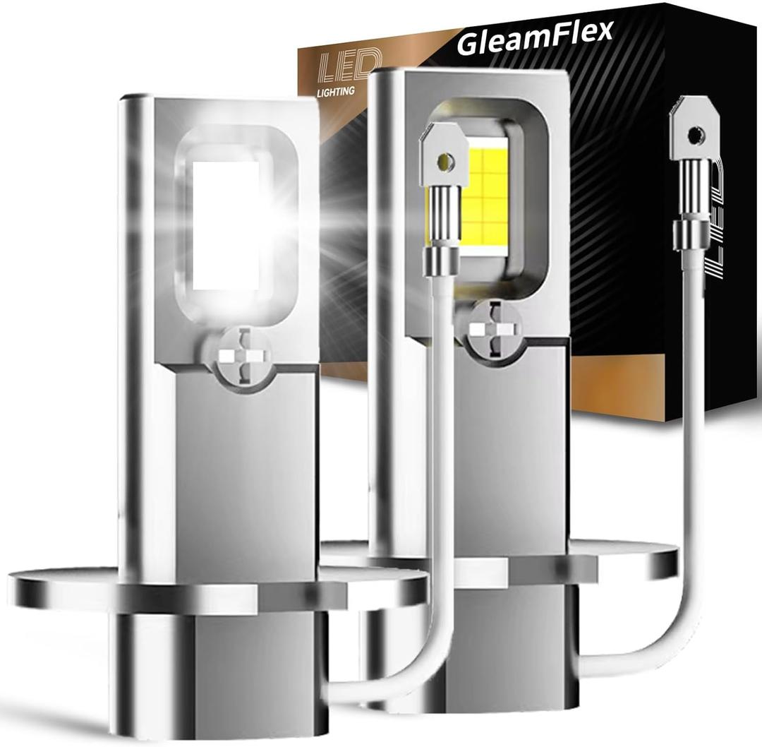 H3 LED Fog Light Bulb, 30000 Lumens H3 LED Bulb 6500K White, 1:1 Mini Size Plug and Play Canbus Ready, Long Lifespan Fog Lights DRL, Pack of 2