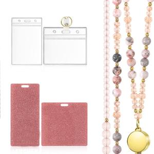 Lanyard for ID Badges Holder, Nurse Lanyard Cruise Ship Lanyards, Retractable Badge Reel Keys Eyeglass Chains for Women,Orange Pink