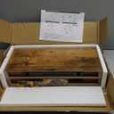 QEEIG Bathroom Floating Shelves for Wall - 15.7" Wall Mounted Shelf Over Toilet Farmhouse Home Decor Display Bookshelf Small 15.7 x 6.7 inch Set of 2, Rustic Brown (008-40BN)