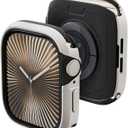 MAGEASY Aircraft-Grade Aluminum Rugged Case for 46mm Apple Watch Series 11, 10 | 2 in 1 Metal Hard Shell with Shockproof Inner Bumper for Maxed Protection, Odyssey - Starlight White