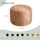 HIGOGOGO Pouf Ottoman Stuffed Round Modern Foam Filled Foot Rest Poufs for Living Room Chair Decorative 26 X 18 Inches Boho Relax Stool for Wedding Christmas Party, Brown