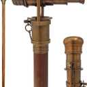 Brass Nautical Telescope Walking Stick Antique Finish Costume Wooden Cane Foldable Rosewood Stick Steampunk Style